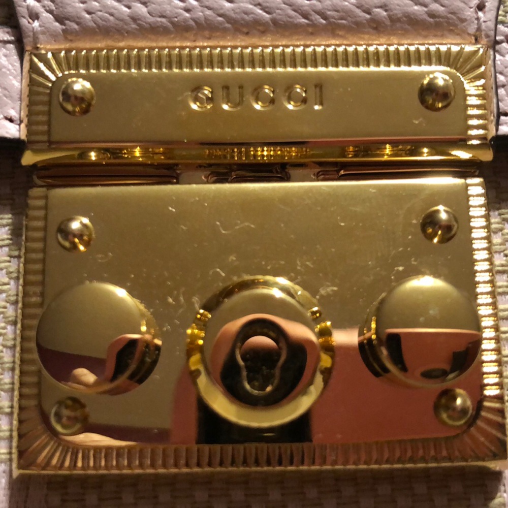 Gucci Pink and Tan Padlock Jumbo GG Mini Bag - Picture 2 of 7